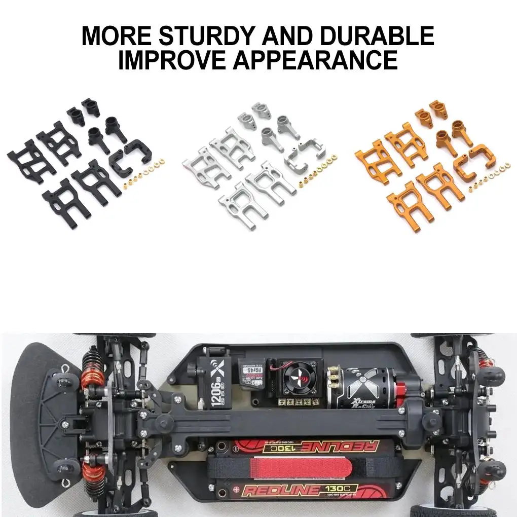 RCGOFOLLOW 1/10 Aluminum Alloy Durable Full Metal Upgrade Metal Parts Kit Rc Upgrade Metal Parts Kit For LC Racing PTG-2