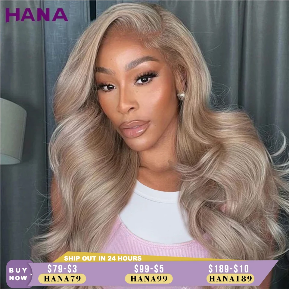 HD 13X4 13X6 Parrucca Frontale Del Merletto Dell'onda Del Corpo Parrucche Dei Capelli Umani di Remy Per Le Donne Biondo Cenere di Colore Grigio Pre-Pizzicato 5X5 Parrucca di Chiusura Del Merletto