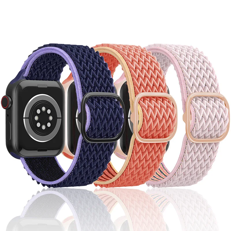 Watch Strap Elastic Nylon Loop for Apple Watch Belt 7SE654321 Band 44mm 45mm 42mm Watchband Bracelet iWatch 40mm 38mm 41mm