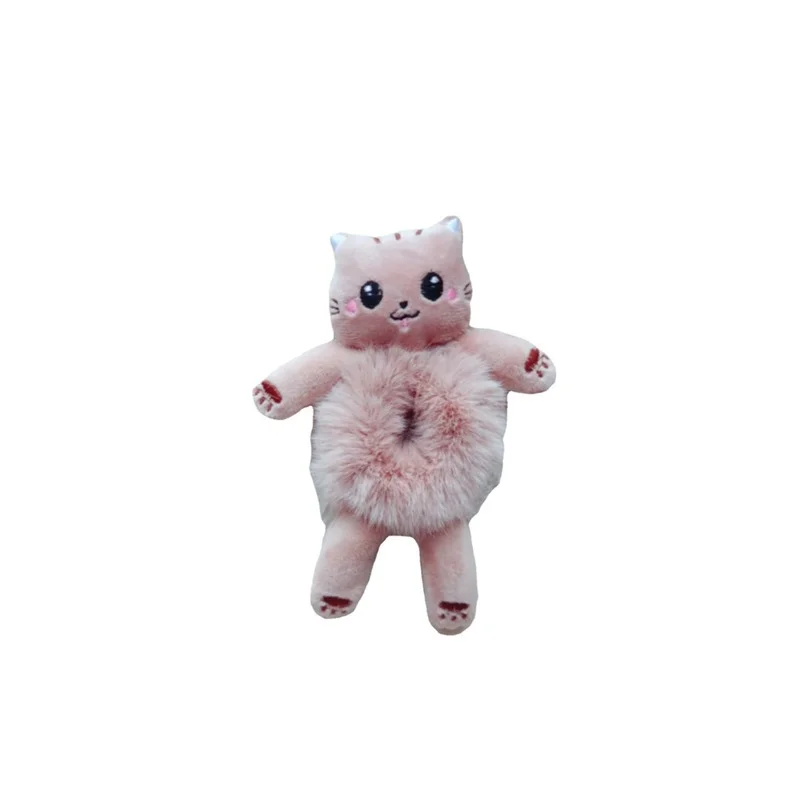 New Korean Cute Net Red Plush Super Cute Girl Cartoon Doll Head Rope Female Hair Rope Three-dimensional Animal Hair Circle