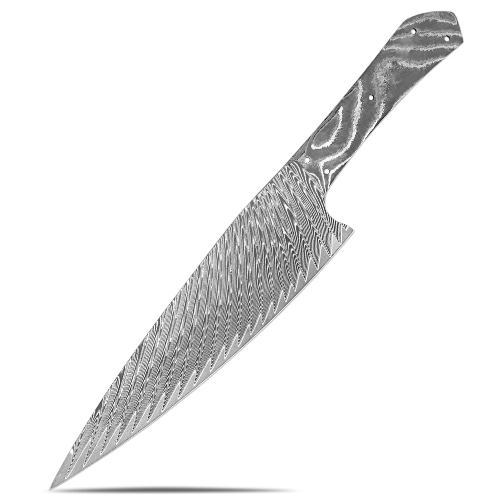 

Handmade Damascus Steel Slicing Knife Blank Blade Full Tang Integral Damascus blade DIY Making Material sharp edges Blade