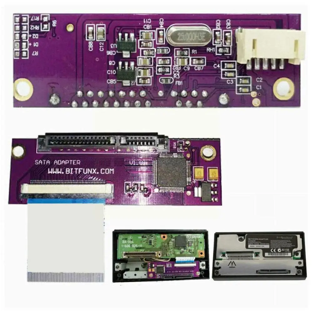Hard Disk Adapter Board para Sony PS2, Peças de reposição, Acessórios Atualização, Roxo, SATA, E9J9