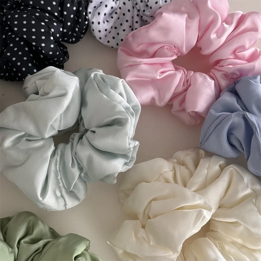 Simple Creamy Matte Satin Pillow Sponge Elastic Hair Cord Simple Elastic Scrunchie High Ponytail Hair Rope Hair Accessories