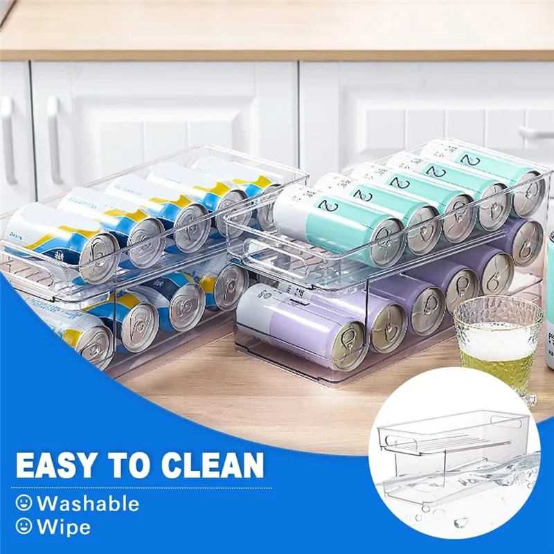 

【Rushed】2-Layer Refrigerator Can Organizer - Automatic Rolling Beverage Storage Box For Soda, Beer, Fridge Organizer