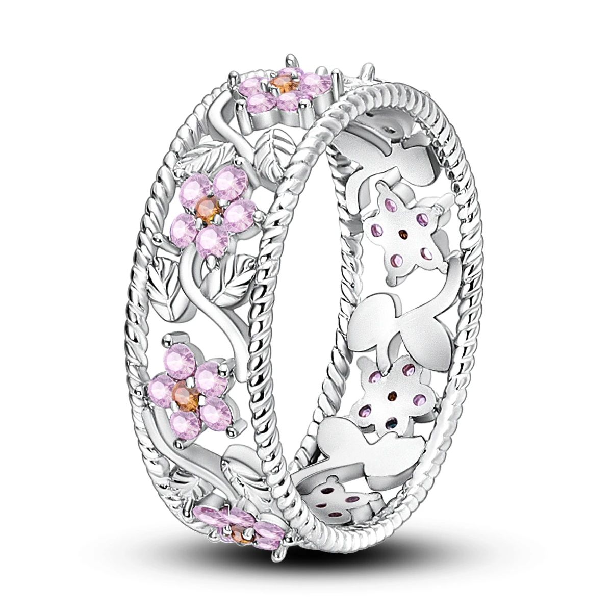 Originele 925 zilveren ring voor vrouw ster zon vlinder zirkoon voor verlovingsfeest mode-sieraden