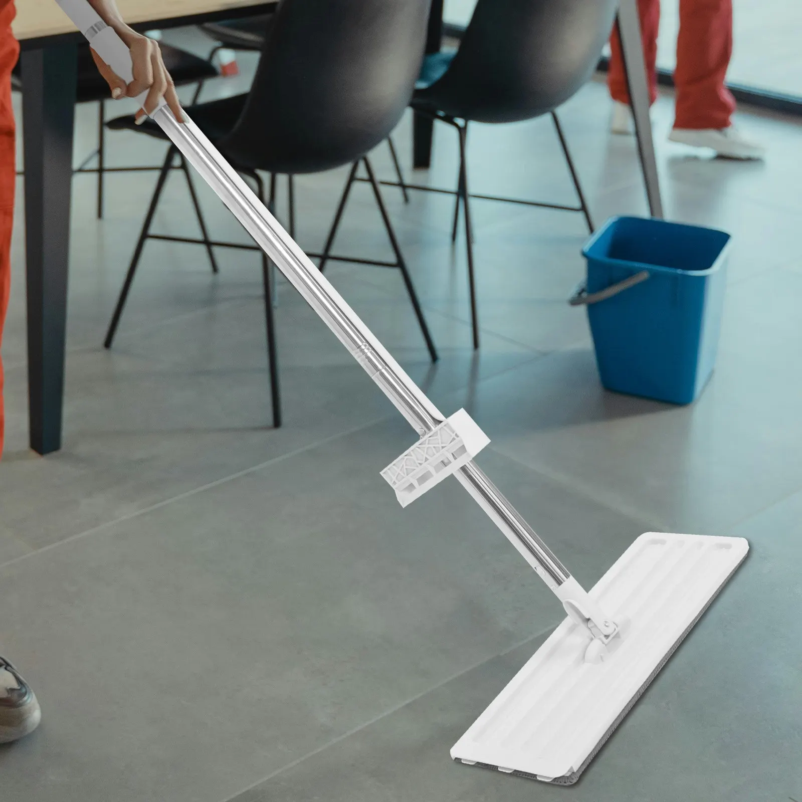 1Set Household Cleaning Mop Wet Dry Flat Microfiber Mop 360 Rotatable Long Handle Floor Cleaner 2 Replaceable Pads Economical