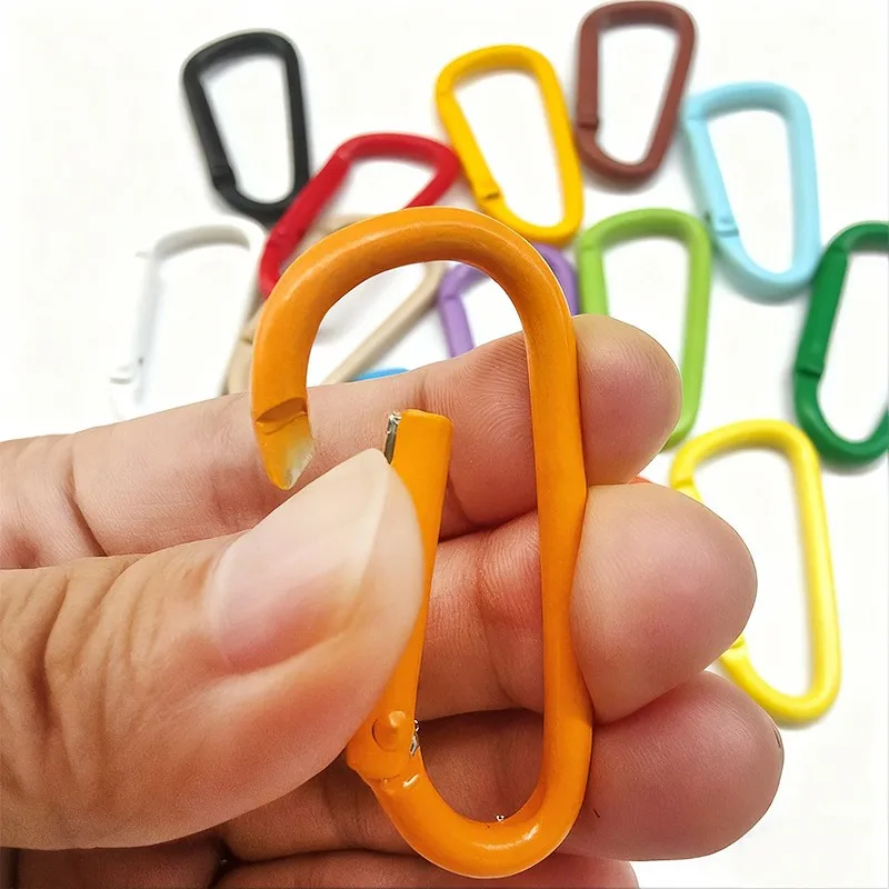 58 pcs Pastel Color D-Rings with D-Ring Lightweight Design, ideal for Daily Key Organizer and Outdoor Item Securing