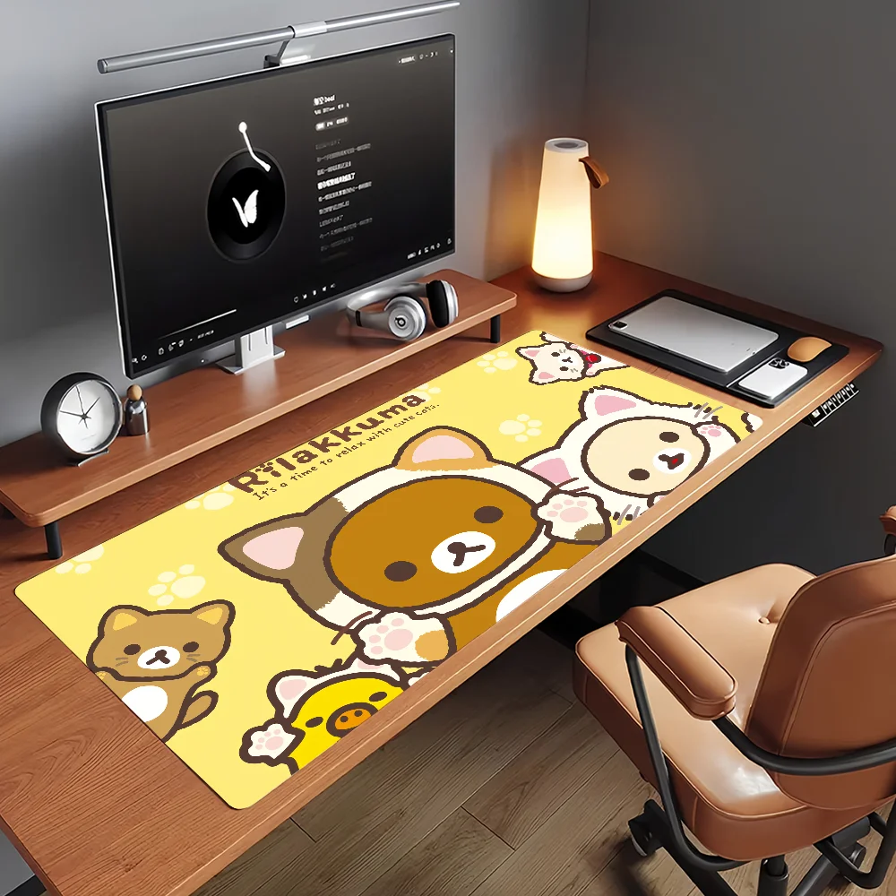 Cartoon R-Rilakkuma-S Cute Mouse Pad Non-slip Rubber Gamer Balance Computer Mat Decoracion Deskmat Laptop Office Large