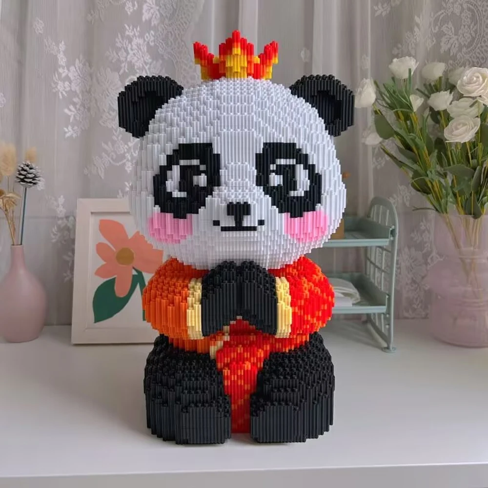 Large Panda Small Particle Building Blocks DIY Educational Toys Parent-Child Cute Cartoon Animal Christmas Gift Toys Ornaments