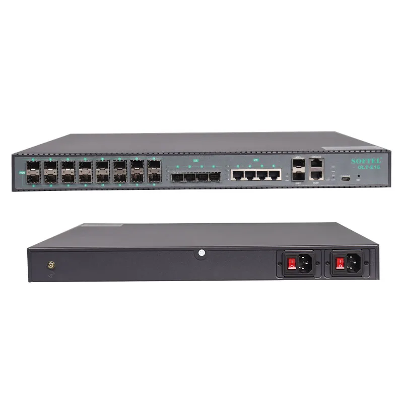 Diskon Besar 4* GE + 2*10GE Slot Uplink SFP 1 RU 19" FTTH OLT EPON PX20++ 16 Port