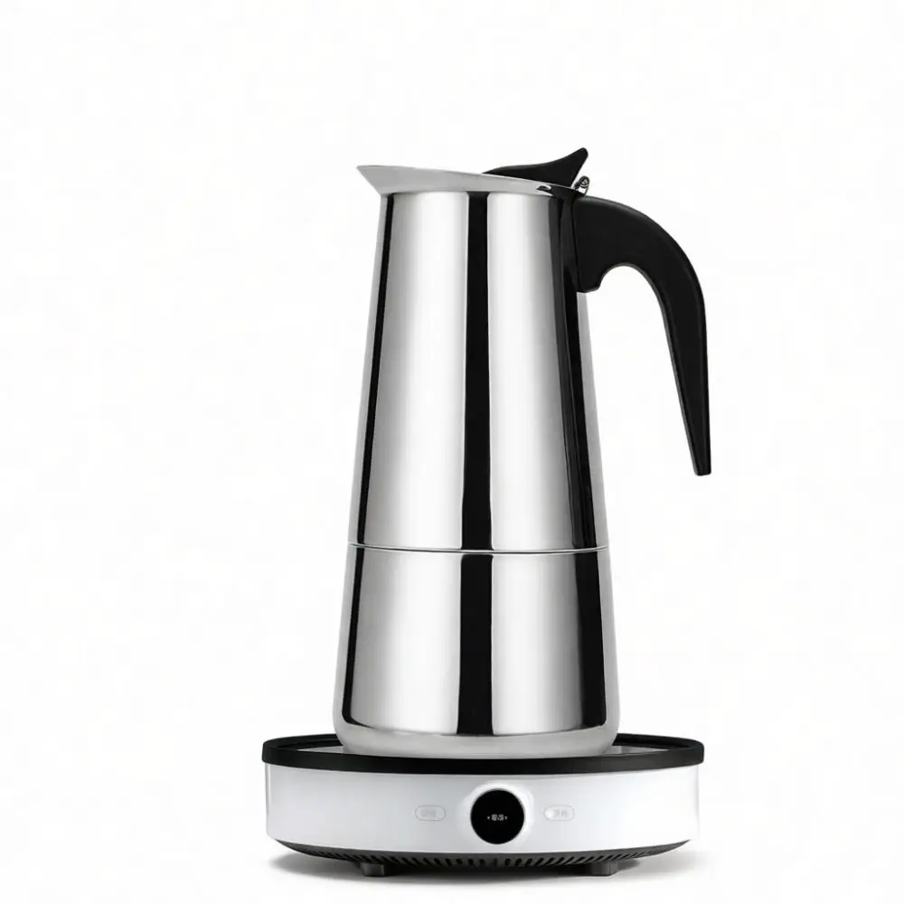 Stylish Stainless Steel Moka Pot Espresso Maker Italian Style Percolator Manual Brewing Pot For Coffee Kitchen