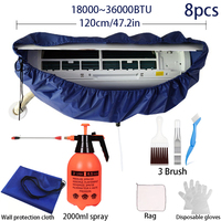 120cm Summer Air Conditioning Cleaning Bag Waterproof Kit Set Professional Hanging AC Dust Removal Sprayer Cleaner Brush Tools.
