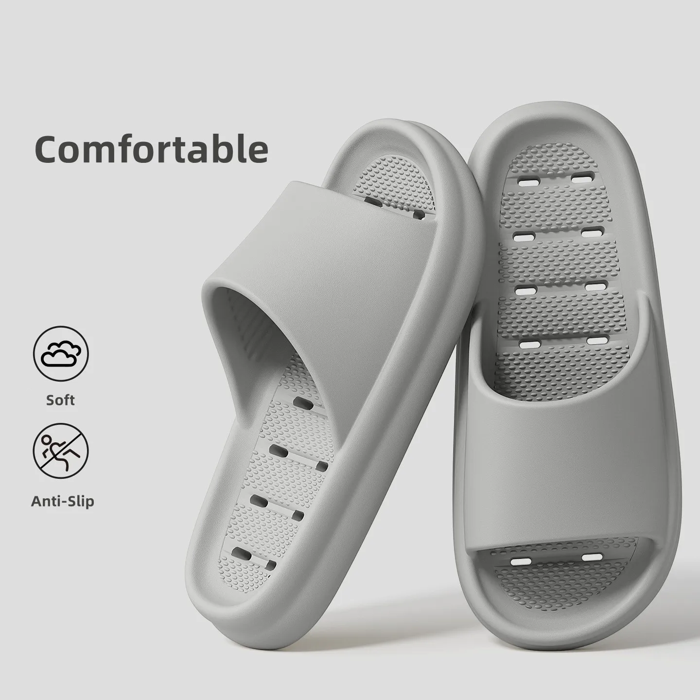 

New Men's Bathroom Slippers Quick-Drying Flats Women Beach Sandals Comfortable Breathable Flip Flops Couples Home Shower Slipper