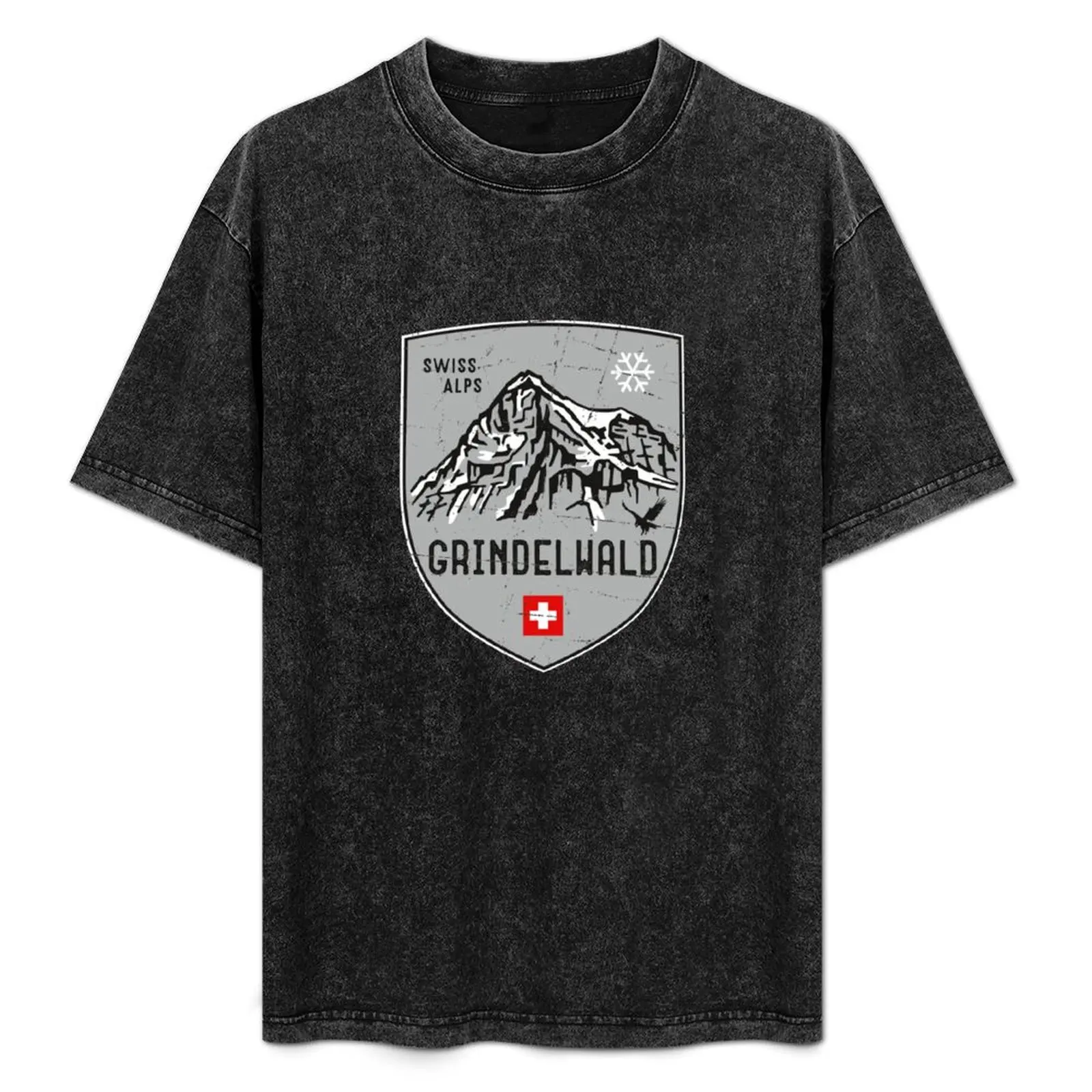 

Grindelwald Mountain Switzerland Emblem T-Shirt for a boy Blouse customizeds mens shirts graphic tee