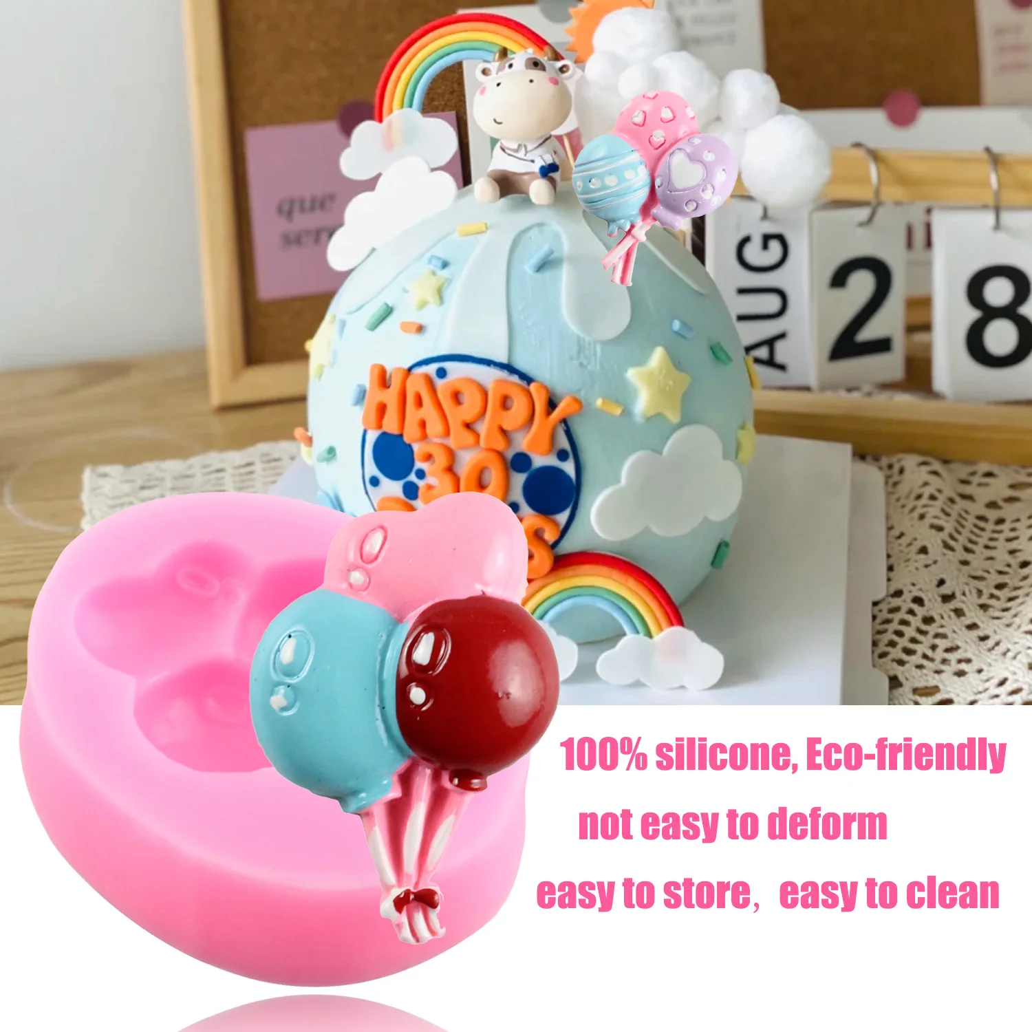 Rainbow Clouds Silicone Molds Air Balloon Fondant Mold Cakecup Cake Decorating Tools Chocolate Gumpaste Mould Candy Resin Moulds