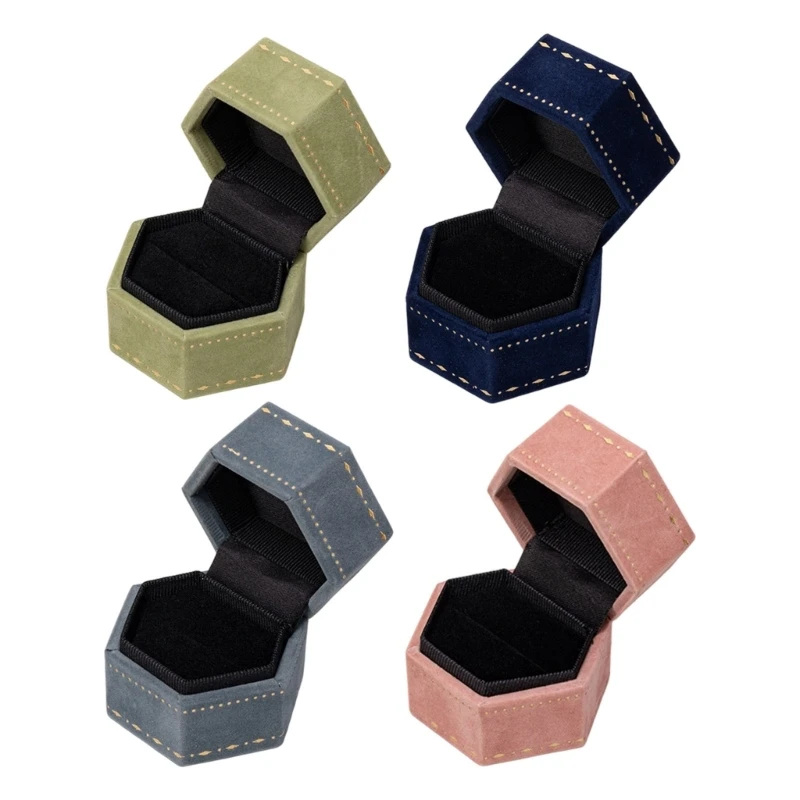 T4MD Flip-Top Ring Presentation Box with Lined Interior and Dedicated Insert Slot for Open Jewelry Display and Storage