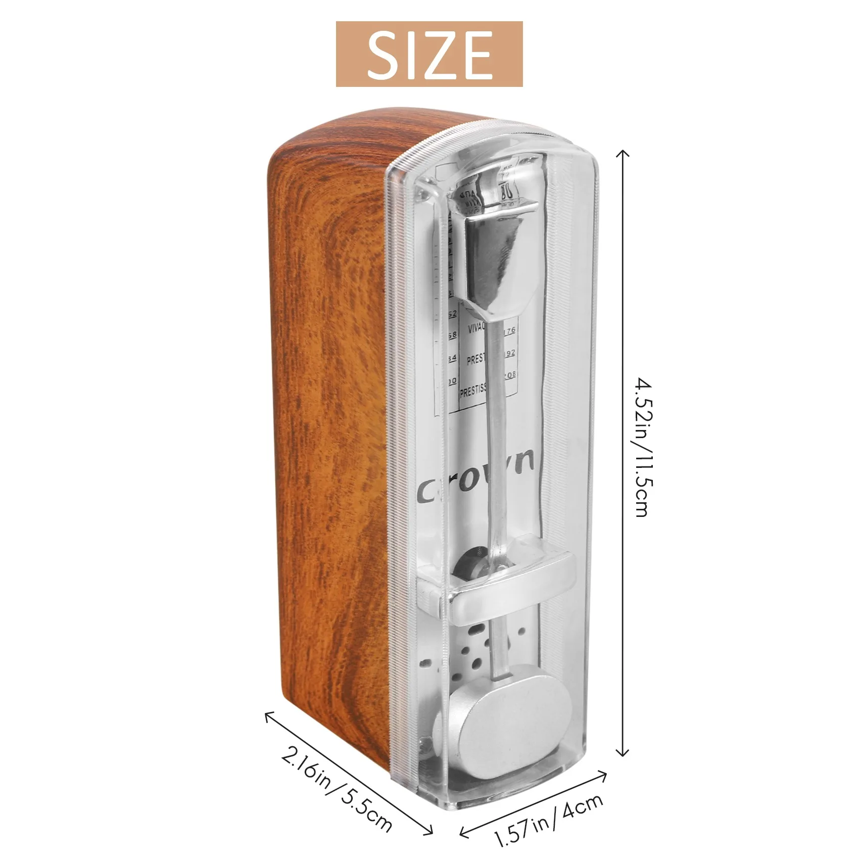 SLQZT Mini metronomo meccanico portatile metronomo universale per chitarra pianoforte