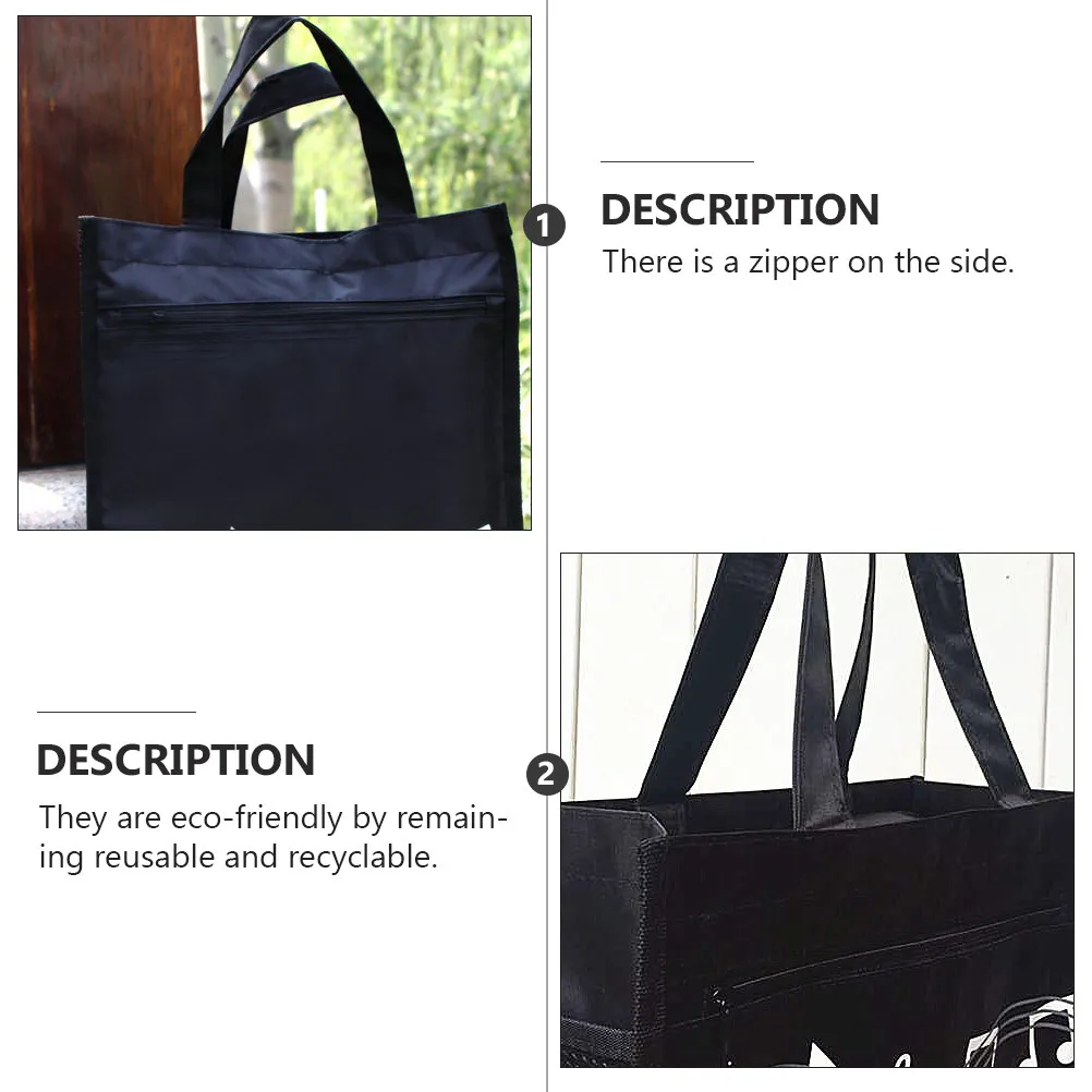 

Сумка-шоппер из нетканого материала с узором, 1 шт., легкая складная сумка через плечо с боковой молнией для продуктов, многоразовая