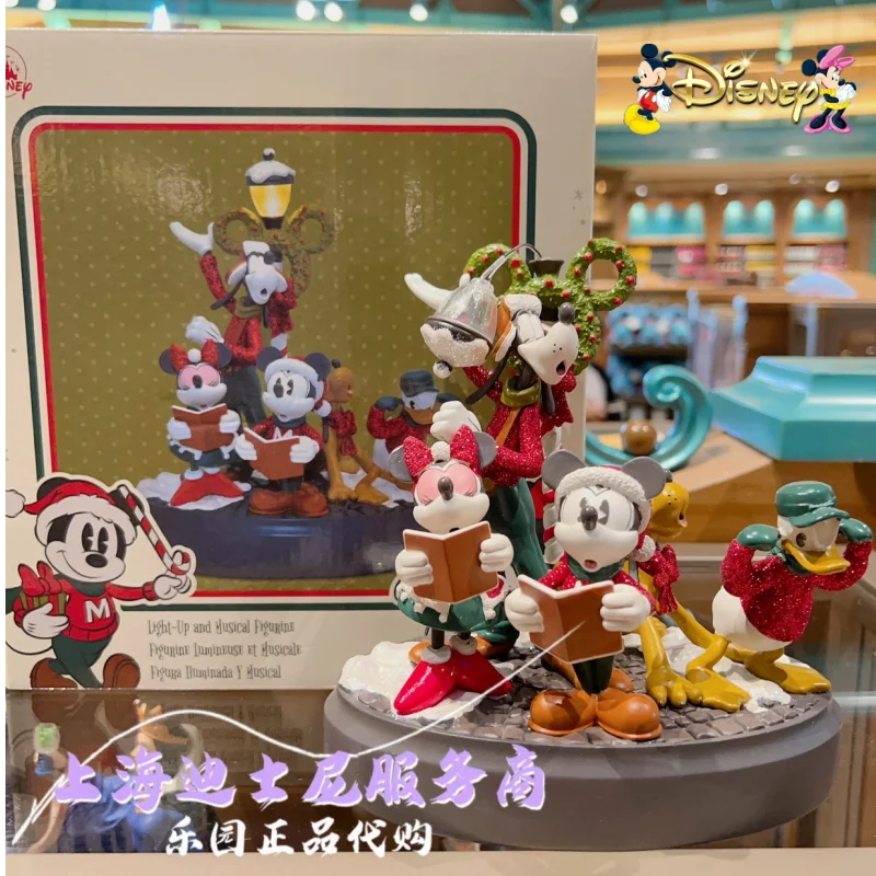 Original 2022 Shanghai Disney Cartoon Mickey Minnie Donald Duck Christmas Ornaments Figurine Gifts Collection Gift Collection