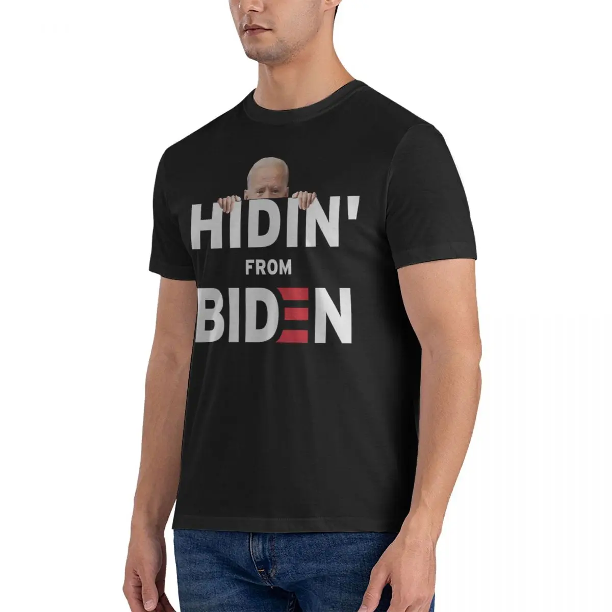 Men's T-Shirts Hidin From Anti 2020 Vintage Cotton Tees Short Sleeve Joe Biden T Shirt Crewneck Tops 6XL