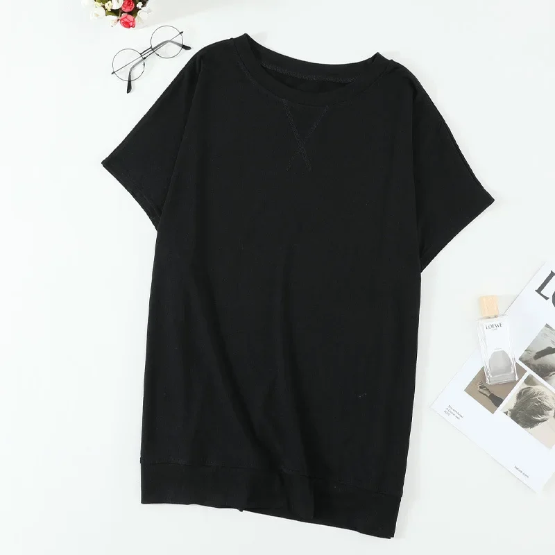 2024 New Summer Women High Quality Cotton Tshirts Fashion Causal Slim Ladies Tshirts