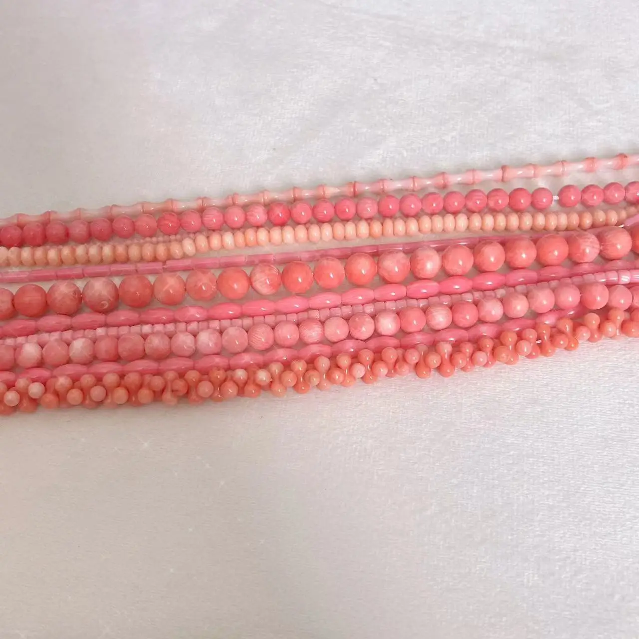 Select by Shape Small Pink Color Column Rice Sea Bamboo Coral Spacer Fashion Jewelry Design Spacer Beads Strand  15\