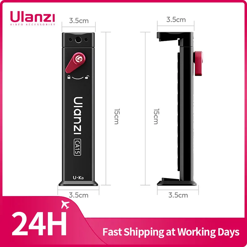 Ulanzi CA15 OneLock Tablet braçadeira de metal para iPads/Tablets 4,7-12,9 pol. com furo para parafuso de 1/4 '' e base Uka