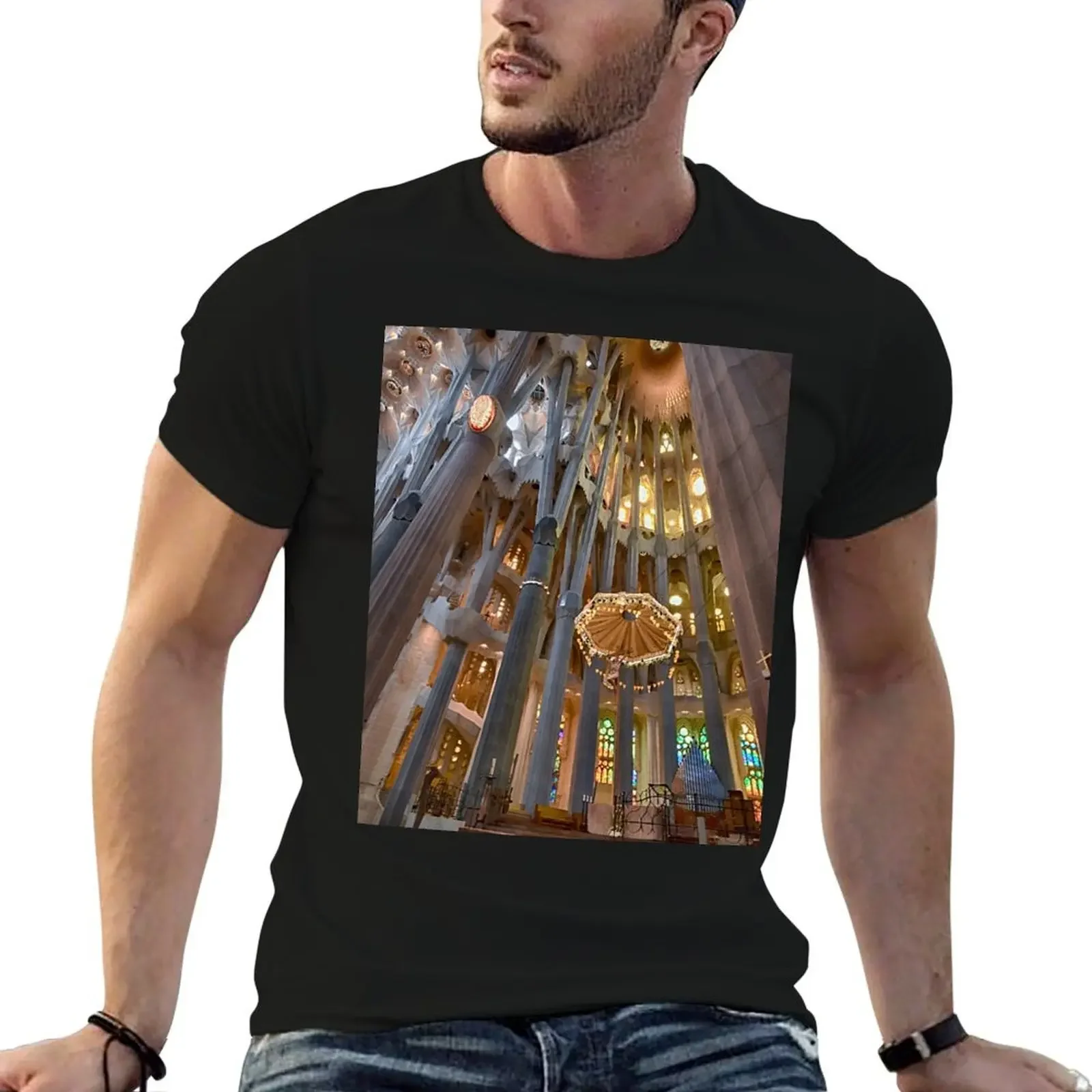 La Sagrada Familia, interior T-Shirt kawaii clothes summer top sublime plain t shirts for men graphic