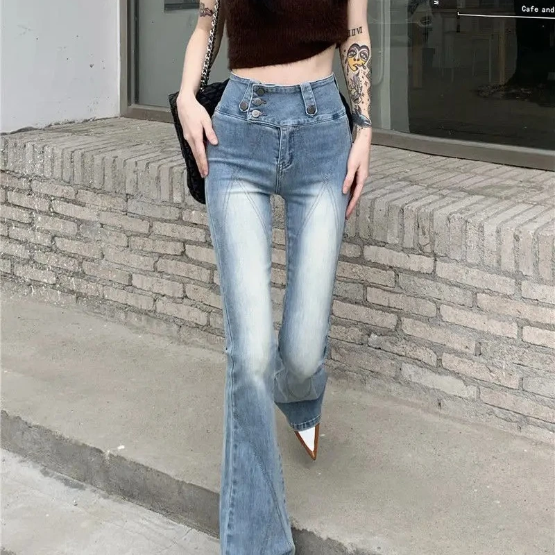 

Woman Jeans Flare Flared Graphic Denim Pants for Women Top Selling Vibrant Emo Japanese Y2k Streetwear Unique Aesthetic Trousers