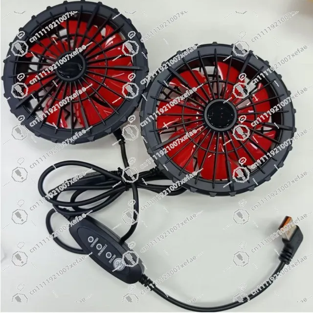 12V Jacket Cooling Fan USB Control Wind Speed 2pcs Air Conditioner Small Fan on Clothes Portable