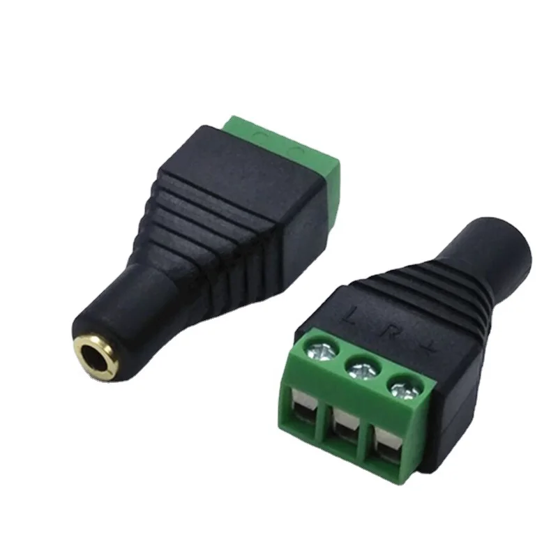 5/20/100PCS Female Video Balun 3 Pole 3.5mm Stereo Male to AV Screw Terminal Stereo Jack 3.5mm Female 3Pin Terminal Block
