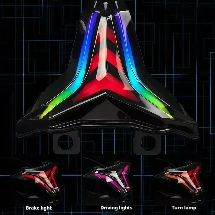 

Short tail Bluetooth LED tail light flow turn signal, suitable for Kawasaki Ninja 400 ZX4R ZX6R motorcycle license plate