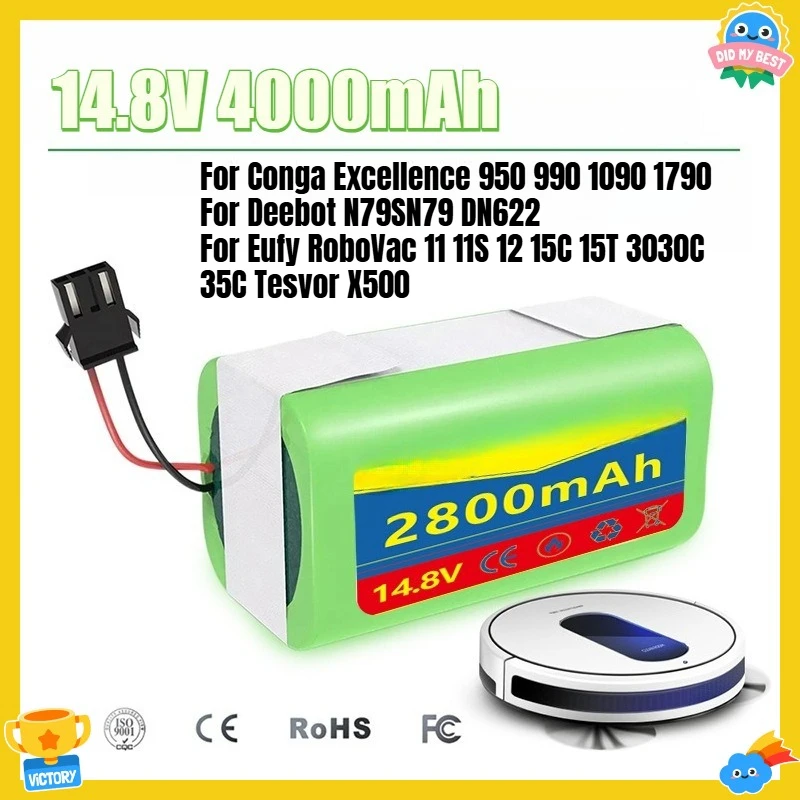 

14.8V Sweeper Robot Battery Accessories for Mijia Lithium - Battery Sweeper
