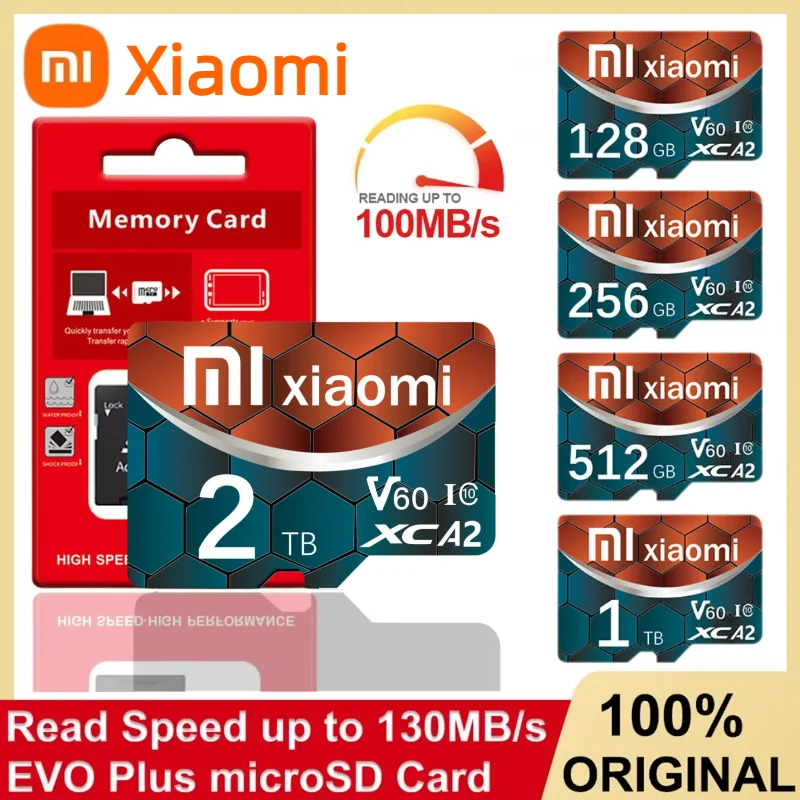 XAIOMI 2TB Memory Card 128GB Class 10 V30 TF Card 1TB Mini SD Card 512GB High Speed Micro TF SD Card