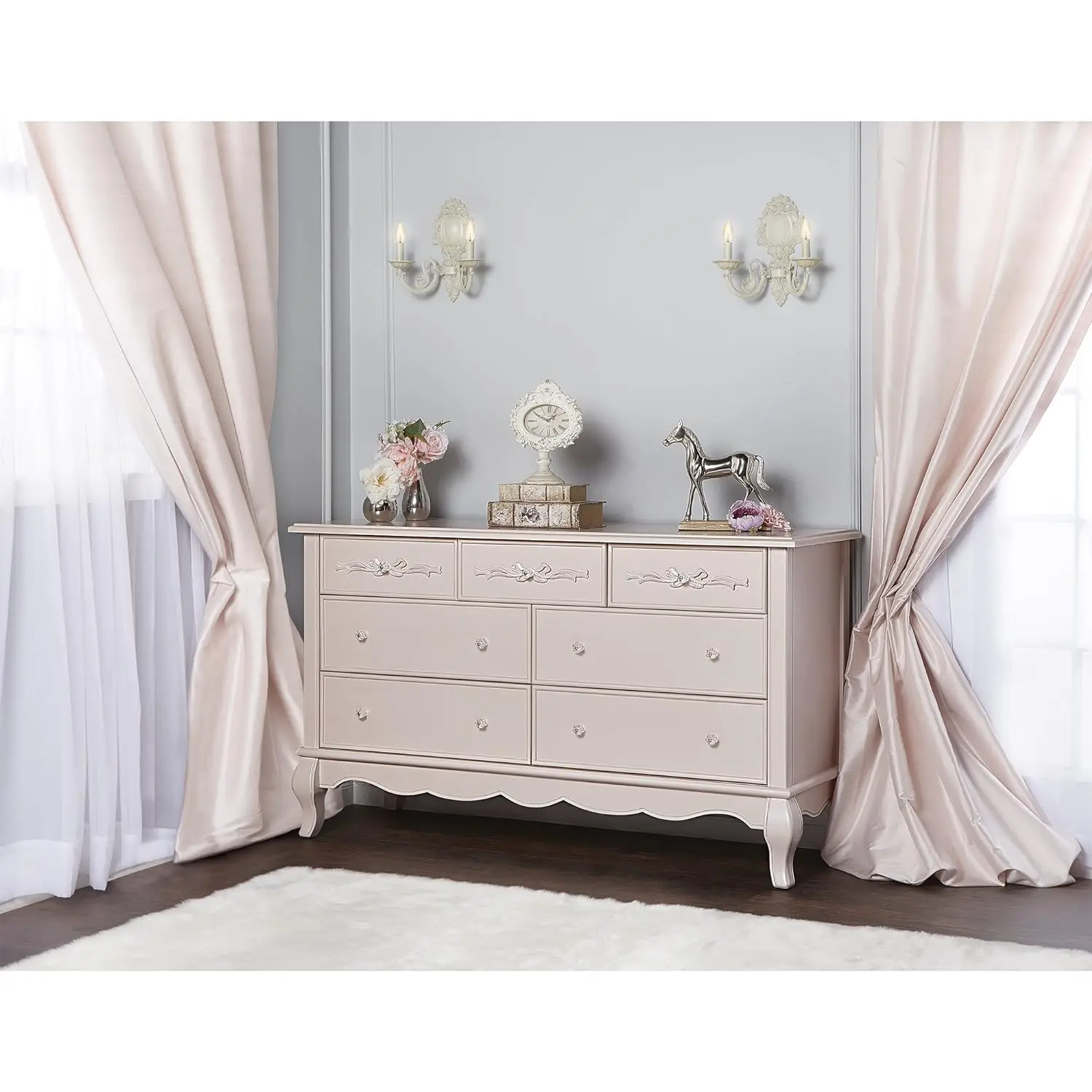 

Evolur Aurora Dresser, 54x20.3x34 Inch (Pack of 1), Dusty Rose