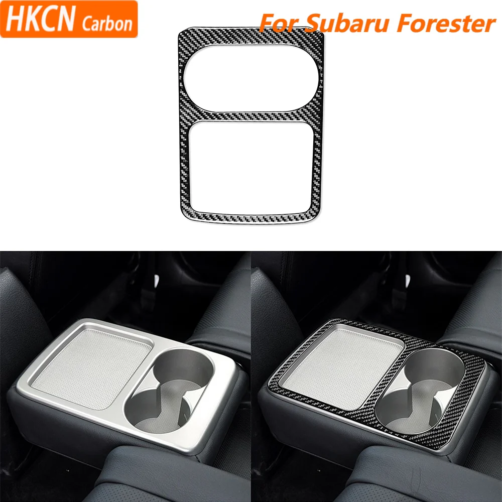

For Subaru Forester 2013—2018 Car Accessories Carbon Fiber Interior Rear Cup Holder Outer Frame Cover Trim Sticker Modification