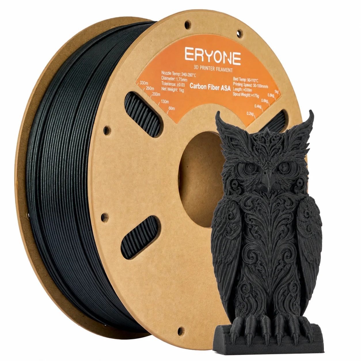ERYONE Carbon Fiber ASA 3D Printing Filament 1.75mm UV And Weather Resistant Perfect for Outdoor Use