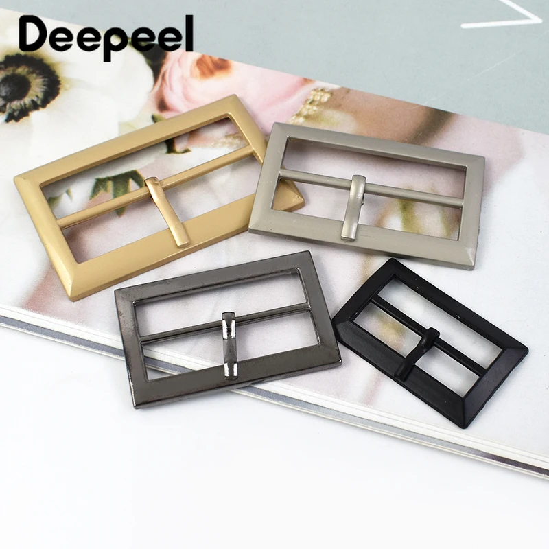 Deepeel 10Pcs 20-50mm Pin Belt Metal Buckles Bag Strap Adjustable Clasp Webbing Square Tri-Glide Slider Hook Garment Accessories