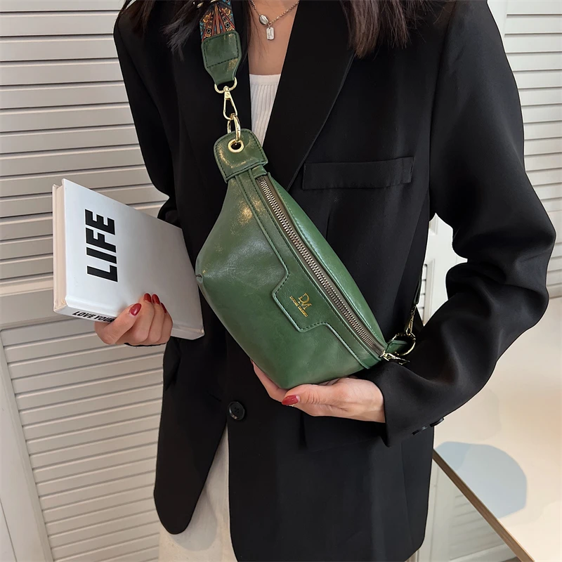 Fashion Women Chest Bag Solid Leather Crossbody Bags Luxury Designer Chest Bags For Women 2022 Female Handbags Waist Belt Bag