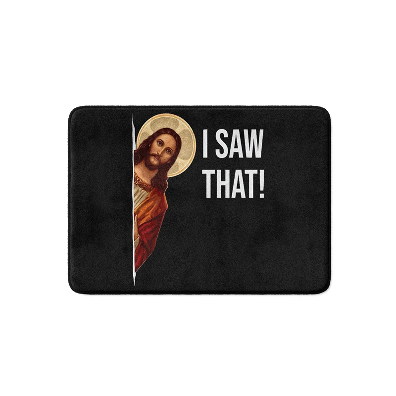 Aertemisi Jesus Meme I Saw That Bath Mat with Non Slip Base Absorbent Super Cozy Flannel Floor Rug Carpet