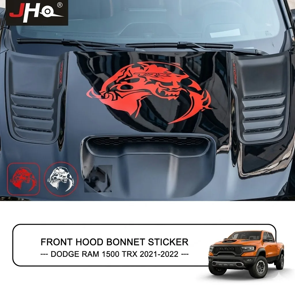 JHO Hood Sticker For Dodge Ram 1500 TRX 2025 Hellcat Style Front Bonnet Decal Vinyl Graphic Exterior Decoration Accessories view 3