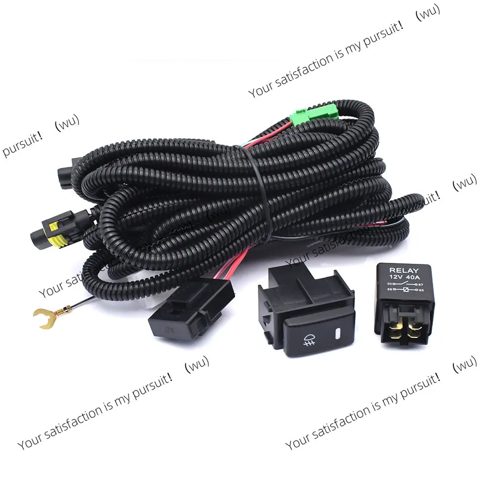 H11 H8 H16 Fog Light Lamps Wiring Harness LED Indicator Switch Kit 12V 40A Relay