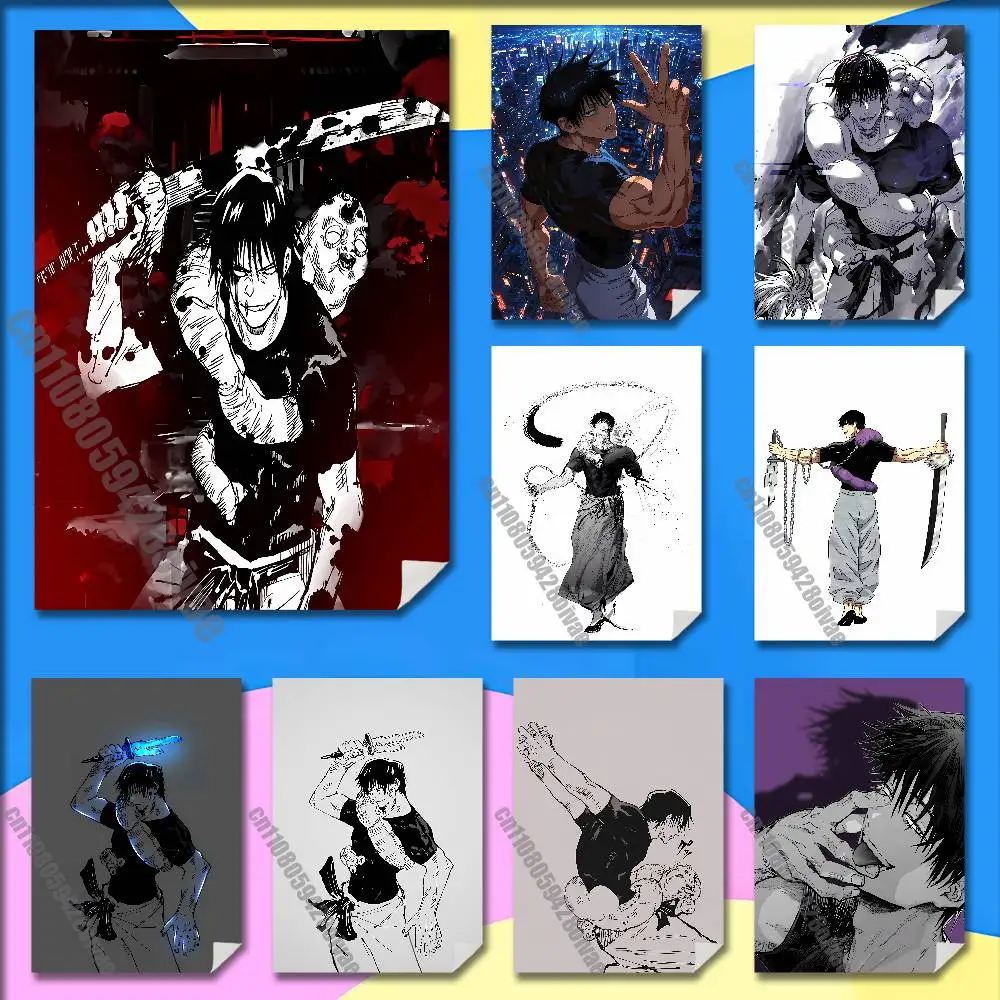 Toji Fushiguro J-Jujutsu K-Kaisen Poster Sticker For Home Decoration 10x15cm Self-adhesive Souvenirs Playbill Cover