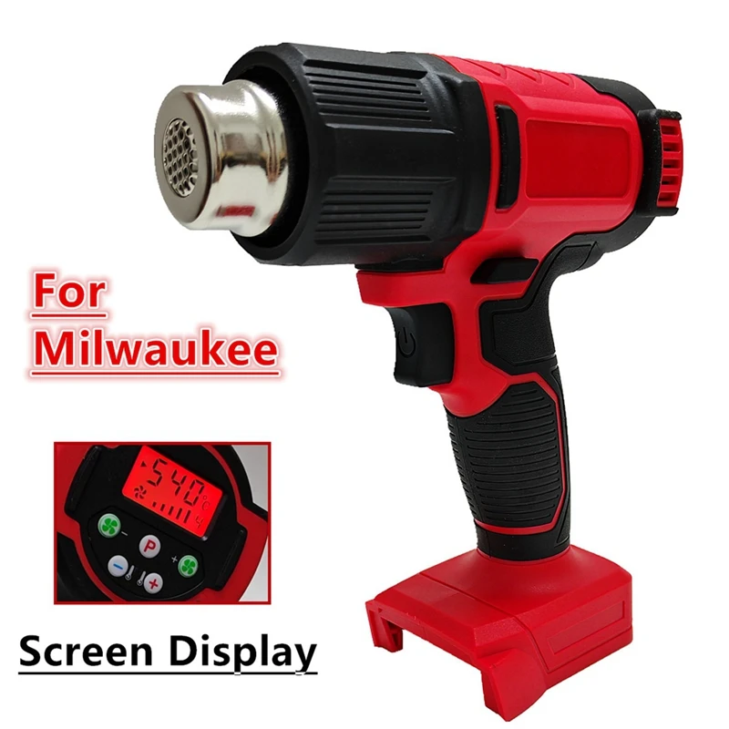 For 18V Battery Hot Air 60-540℃ Adjustable Cordless Heat with 3 Nozzle LCD Display Power Tools view 3