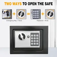 4.6L Safe Box Lockable Storage Box Househeld Small Safe Box Electronic Digital Keypad Digital PIN or Key Opening Methods 4