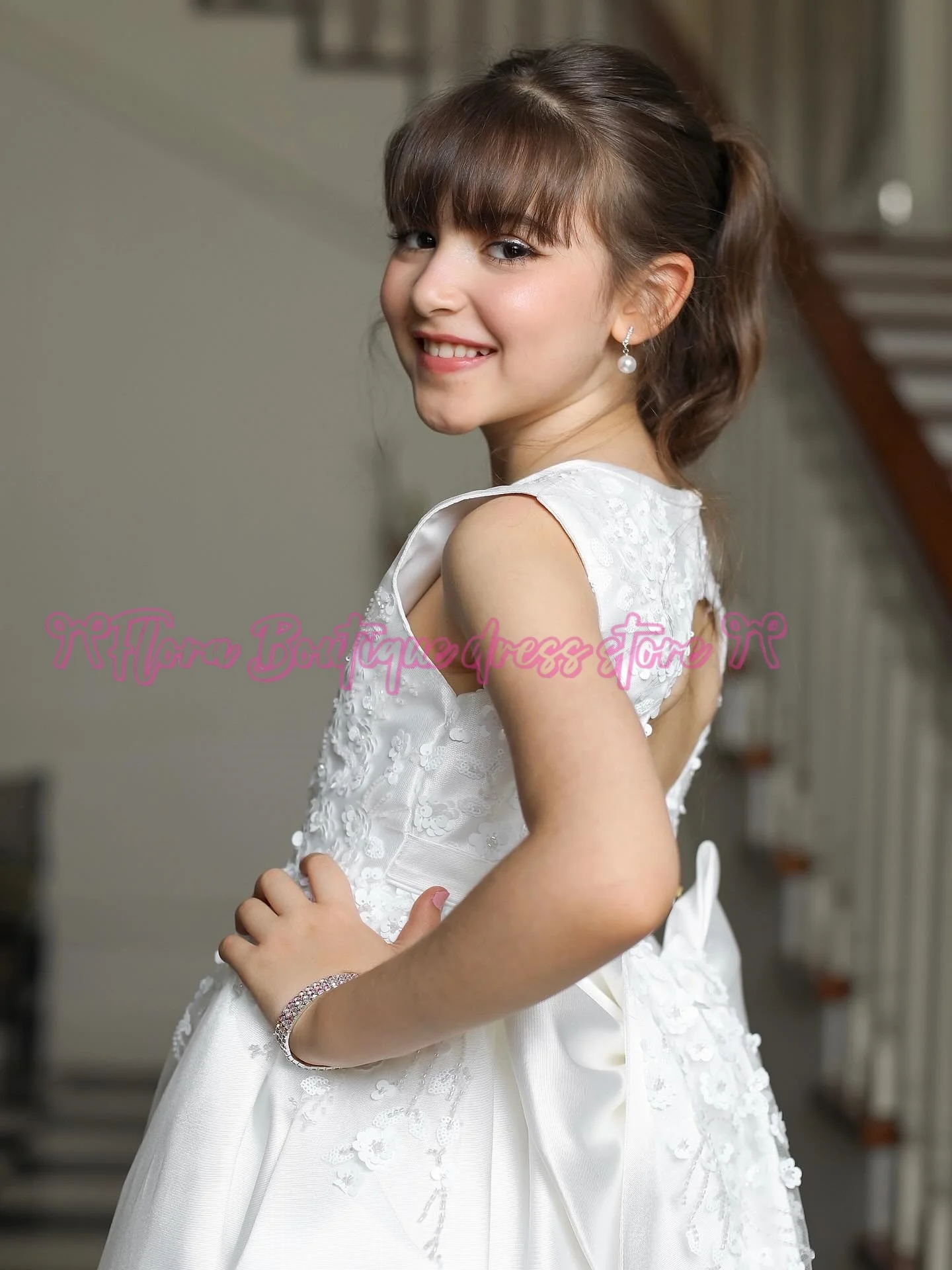 Ropa blanca larga para dama de honor para niños, vestido de lentejuelas para niñas, ropa de fiesta de boda y noche, vestido de fiesta de princesa para niños, fiestas de boda