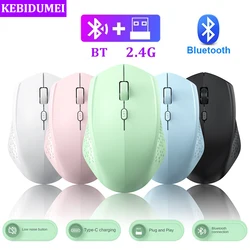 Souris sans fil Bluetooth 2.4G, mode touristes, souris aste, souris de jeu, 1600 ug I pour PC, ordinateur portable, accessoires informatiques