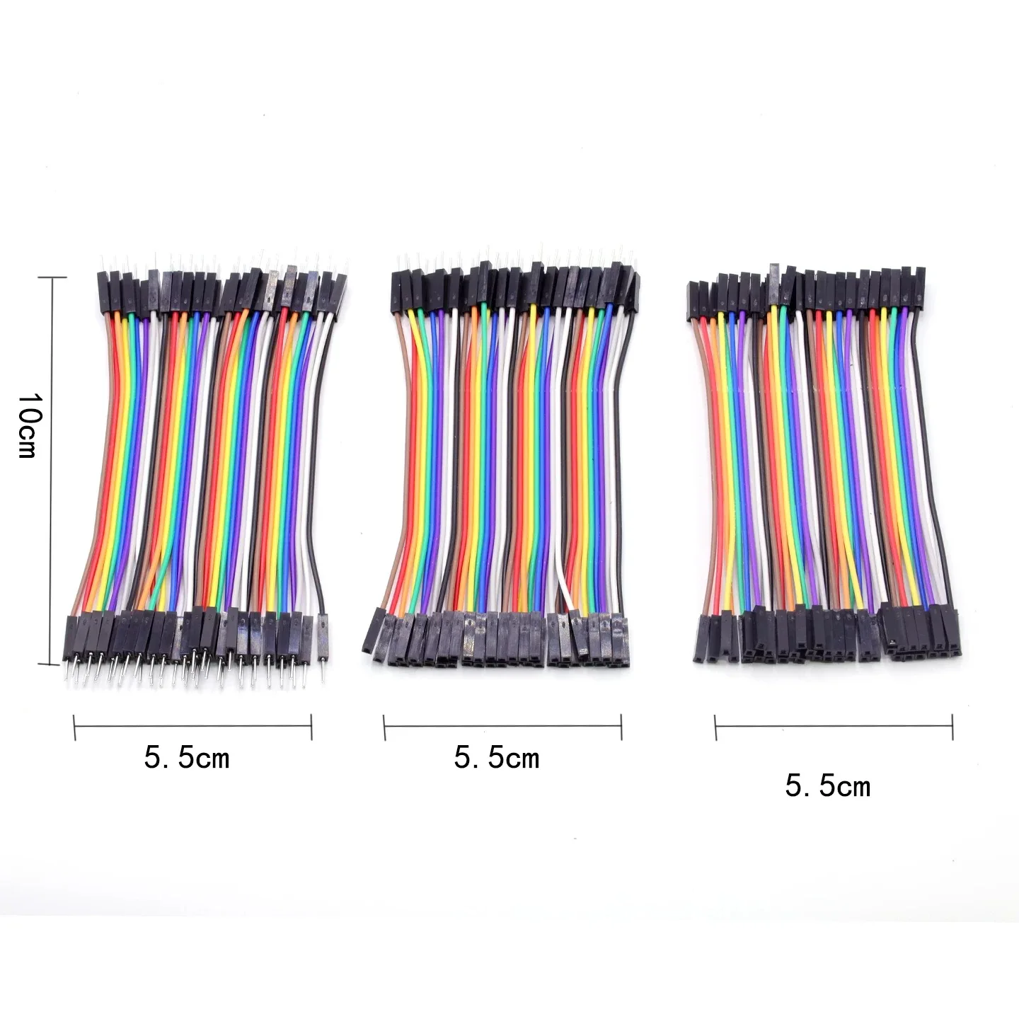 High quality Dupont line 40pcs 10/20/30cm 2.54mm 1p-1p Pin Female to Female Color Breadboard Cable Jump Wire Jumper For Arduino