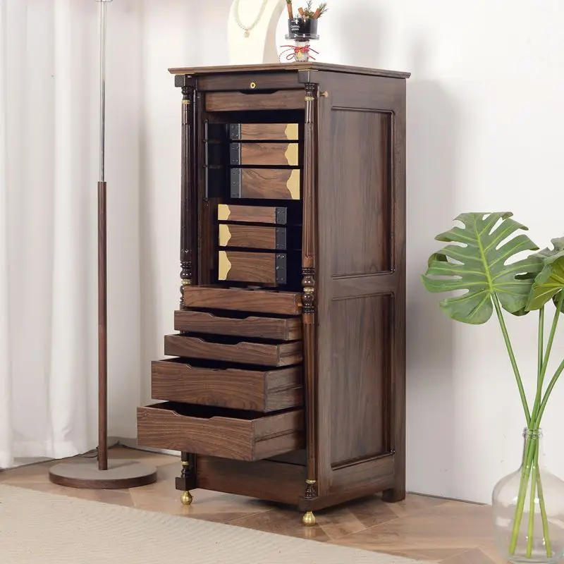 Solid wood storage lockers, jewelry display cabinets, multi-functional movable lockers