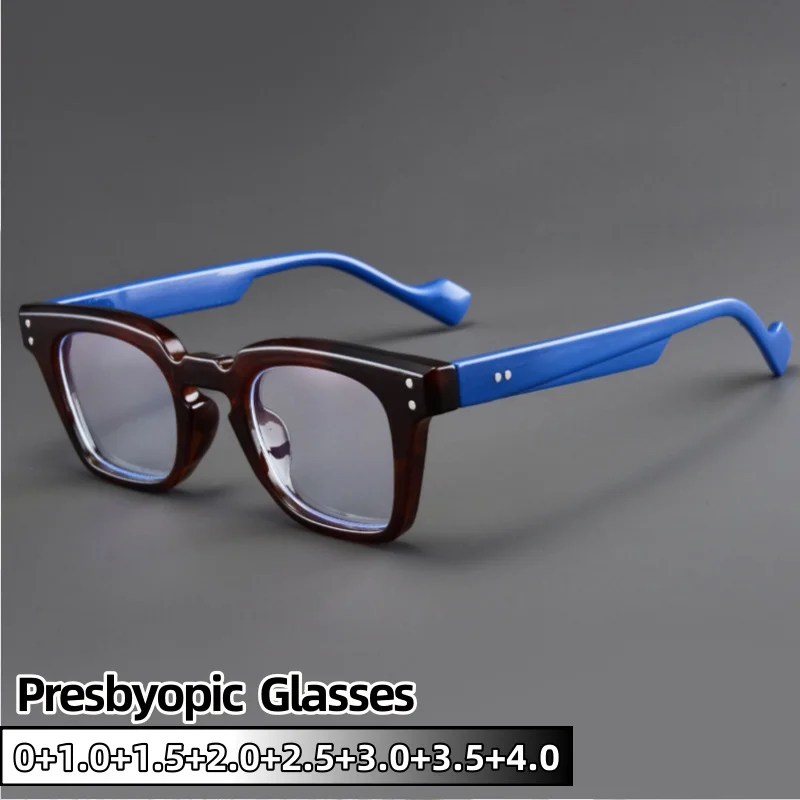 Retro Classic Reading Glasses Square Full Frame Eyeglasses Comfortable and Durable Women Men Blue Light Blocking Eyewear
